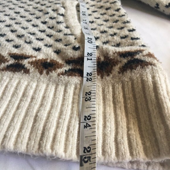 American Eagle Hooded Elk Fairisle Super Soft Sweater Cotton Blend Medium - Picture 9 of 10